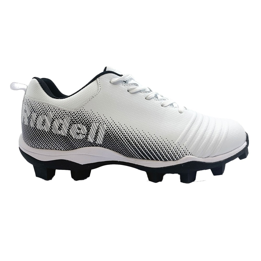 Riddell Edge Low Youth RM Football Cleats - Size 4.5, White/Black